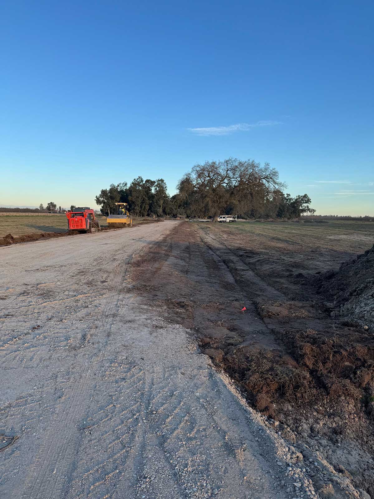 Equipment preparing road access and site work