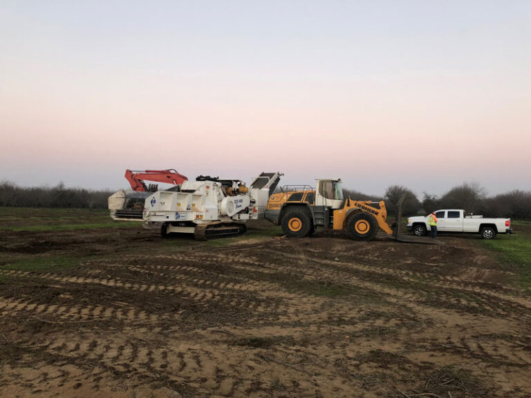 Graded dirt site prepared for construction