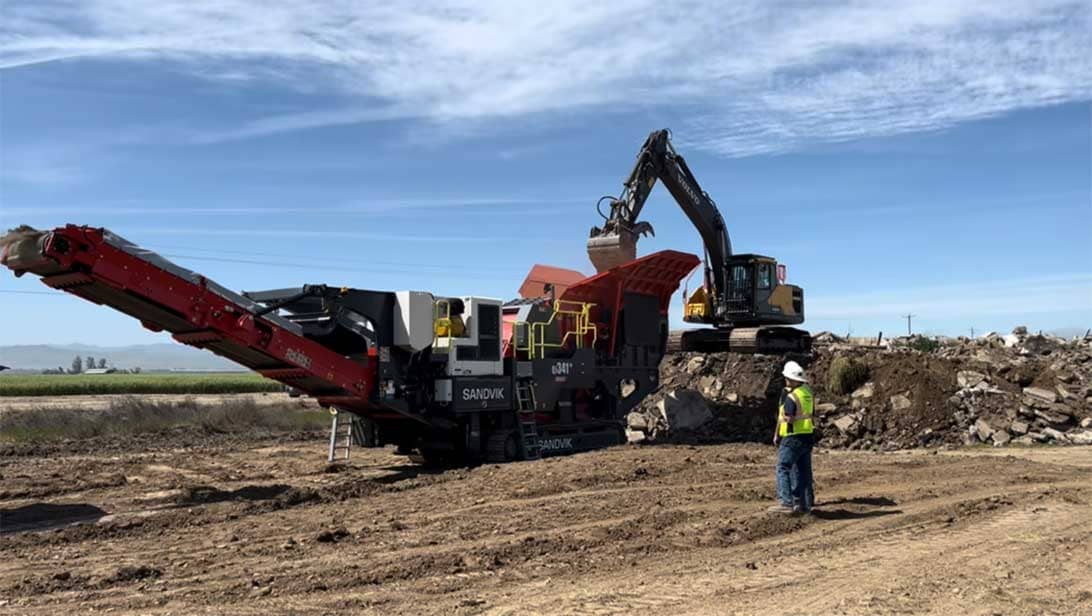 Concrete removal and hauling on a Flores project site