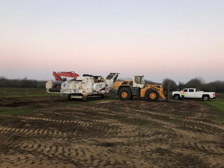 Graded dirt site prepared for construction